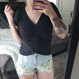 American Eagle front-rouched t-shirt